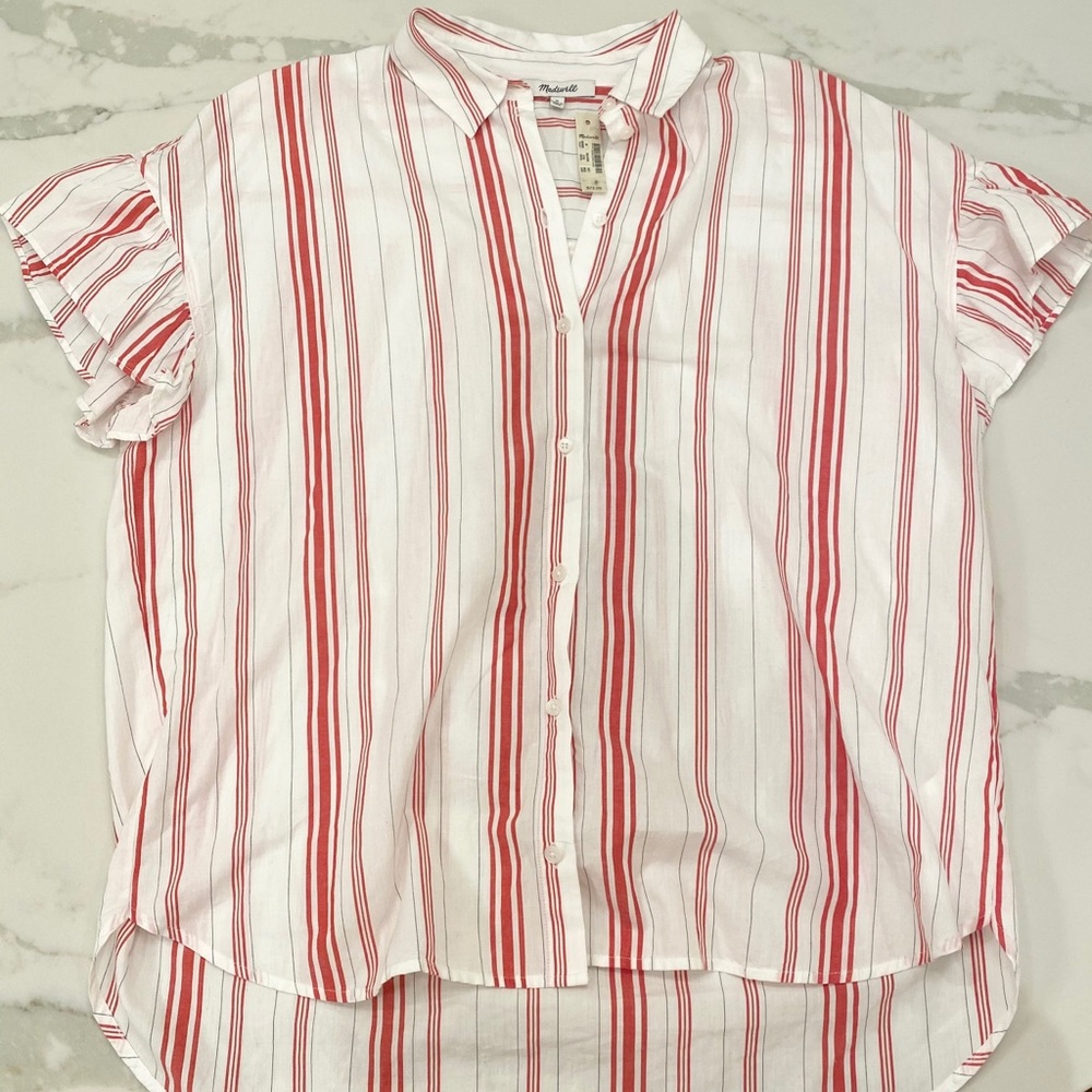 Madewell Red & Blue Stripe Top